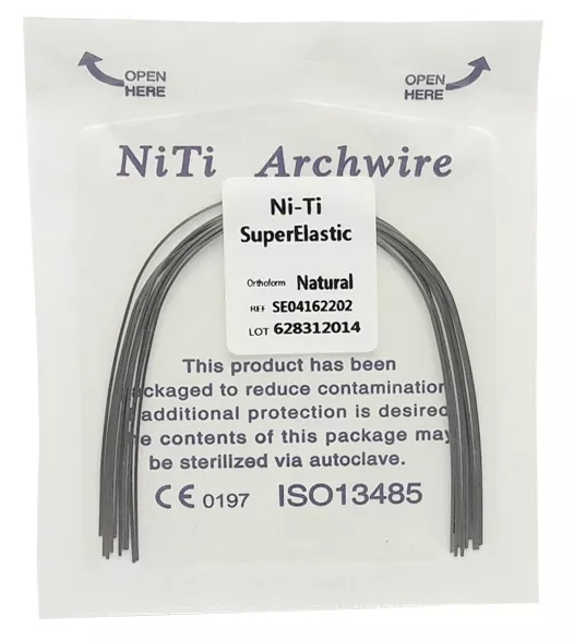 Дуга Niti DTC супереластична натуральна N141-1616L (0,016 x 0,016 нижня щелепа, 10 шт)