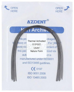 Дуги Azdent Niti thermal activated, 0.19x0.25 (10 шт) Natural Form