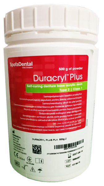 Дуракрил плюс (Duracryl Plus, Spofa) Самополимеризующаяся базисная пластмасса, порошок 500 г