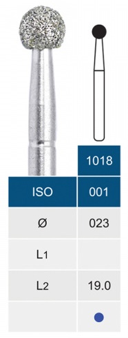 Бор алмазний Microdont 1018 (2.3 мм, сферичний, середній)