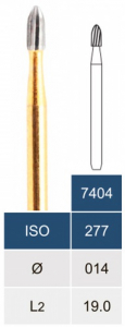 Бор карбидный Microdont 7404 (яйцевидный, 1.4 мм, 12 граней)