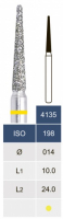 Бор алмазний Microdont 4135EF (1.4 мм, конус, округле закінчення, жовтий)