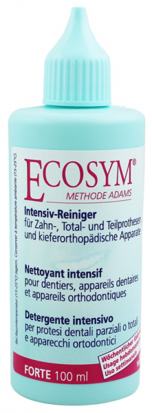 ECOSYM FORTE, 100 мл (Wild Pharma) Интенсивное средство концентрат для еженедельной очистки зубных протезов и ортодонтических аппаратов