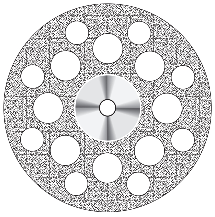 Диск алмазний Edenta 353.504.220, двосторонній на дискоутримувачі