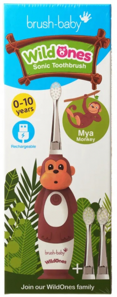 Електрична зубна щітка Brush-baby Sonic Toothbrush, Мавпа (0-10 років)