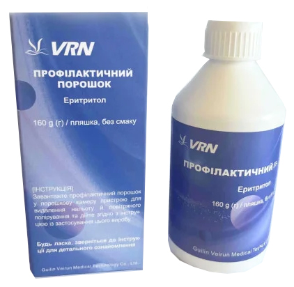 Еритритол, 14 мкм (VRN) Профілактичний порошок для стоматологічного полірування, 160 г, надясневий + підясенний, без смаку