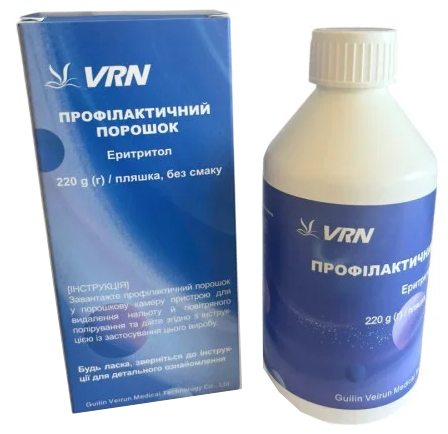 Еритритол, 55 мкм (VRN) Профілактичний порошок для стоматологічного полірування, 220 г, надясенний, без смаку
