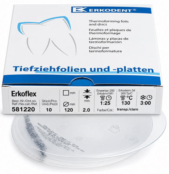 Erkoflex (Erkodent) Пластина для кап, 1 мм, d – 120 мм, 1 шт