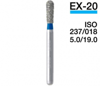 EX-20 (Mani) Алмазный бор, удлиненный грушевидный, ISO 237/018