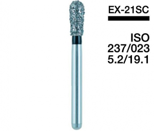 EX-21SC (Mani) Алмазний бор, подовжений грушоподібний, ISO 237/023, чорний