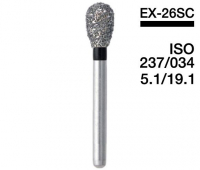 EX-26SC (Mani) Алмазний бор, грушоподібний, ISO 237/034, чорний