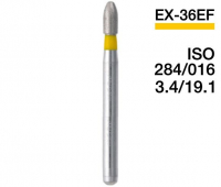 EX-36EF (Mani) Алмазный бор, удлиненный грушевидный, ISO 284/016