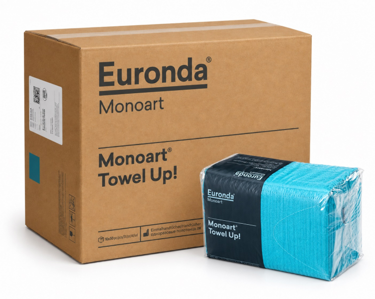 Monoart Towel UP, 500 шт (Euronda) Тришарові стоматологічні серветки для пацієнта