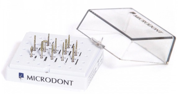 Набір алмазних борів Microdont (ортопедичний) (12 шт. середні + блок (10.803.007)