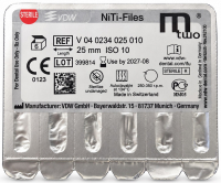 Файлы NiTi VDW Mtwo (25 мм) конусность 04