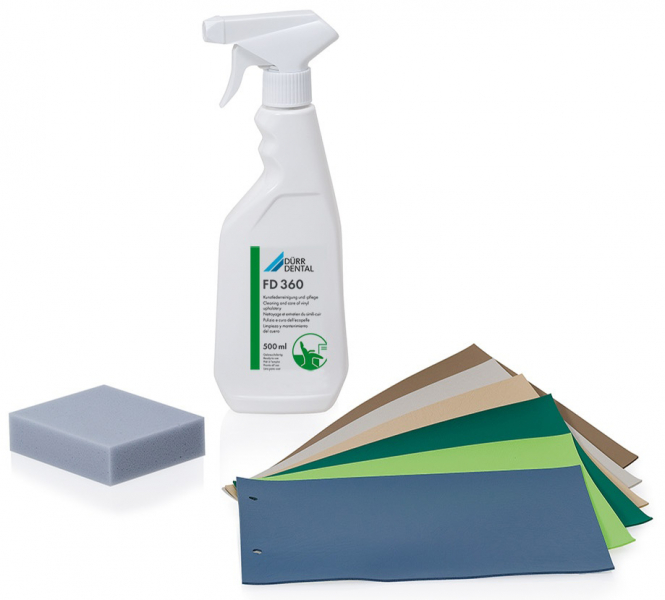 FD 360 (Durr) Рідина для очищення поверхонь зі шкіри, 0,5 л + 10 губок