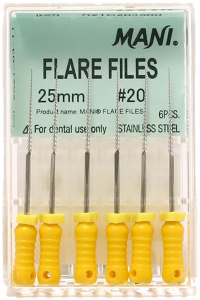 Flare Files, 25 мм (Mani) Ручні файли, 6 шт (оригінал)
