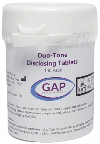 Таблетки жувальні GAP Duo-Tone для виявлення зубного нальоту, 100 шт