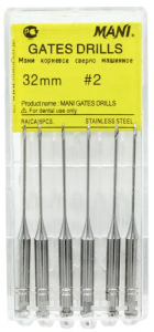 Gates Drills, 32 мм (Mani) Машинные каналонаполнители, 6 шт (оригинал)