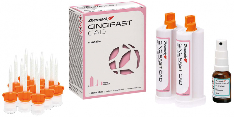 Gingifast Cad (Zhermack) А-силикон для воспроизведения десны, 2x50 мл