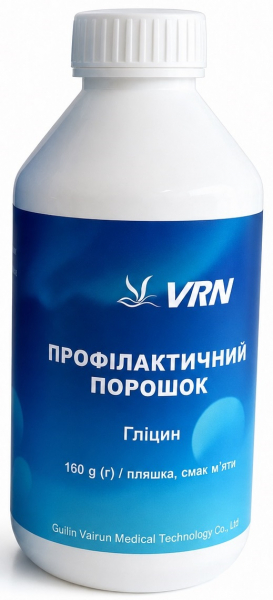 Глицин, 25 мкм (VRN) Профилактический порошок для стоматологической полировки, 160 г, надясневой + поддесневый, вкус мяты