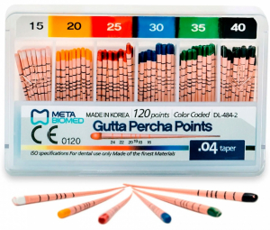 Гуттаперчевые штифты, конусность 04 (Meta Biomed) 60 шт