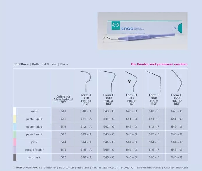 Діагностичний зонд Hahnenkratt ERGOform