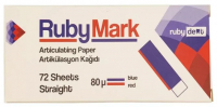 Бумага артикуляционная Incidental RubyMark, 80 мкм, прямая, красно-синяя, 72 шт