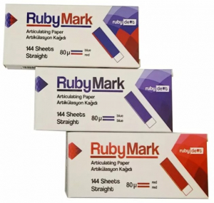 Папір артикуляційний Incidental RubyMark, 80 мкм, прямий, 144 шт