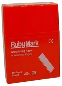 Папір артикуляційний Incidental RubyMark, 200 мкм, прямий, 300 шт