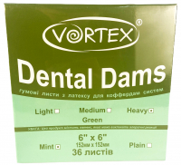 Платки для коффердама Vortex Dental Dams (зеленые)