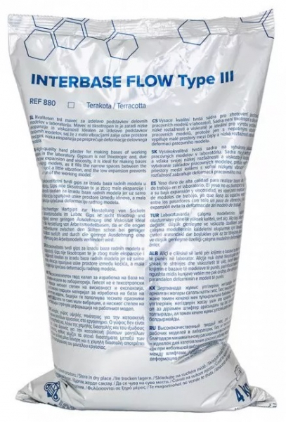 INTERBASE FLOW, тип 3, теракотовий (Interdent) Гіпс стоматологічний, 4 кг (ref.880)