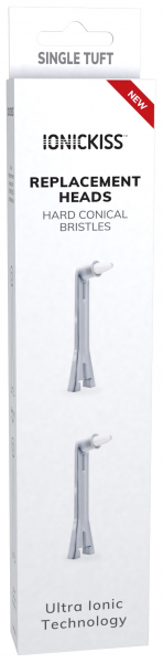 Іонна насадка-щітка IONICKISS Монопучкова, Біла (2 шт)