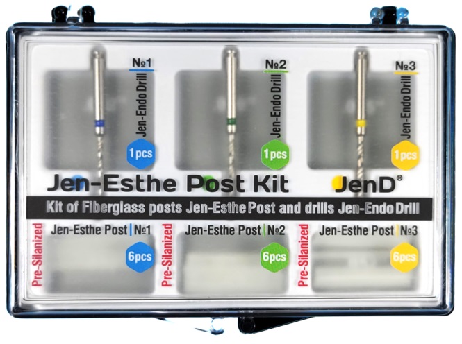 Jen-Esthe Post Pre-Silanized, Набір (Jendental) Штифти скловолоконні, асорті