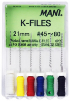 K-File, 21 мм (Mani) Файлы ручные, 6 шт (оригинал)