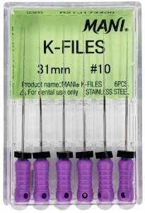 K-File, 31 мм (Mani) Файли ручні, 6 шт (копія)