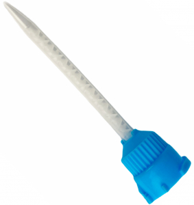 Канюли-насадки №C250 1:1, 77 мм (синие с прозрачным смешивателем, 10 шт)