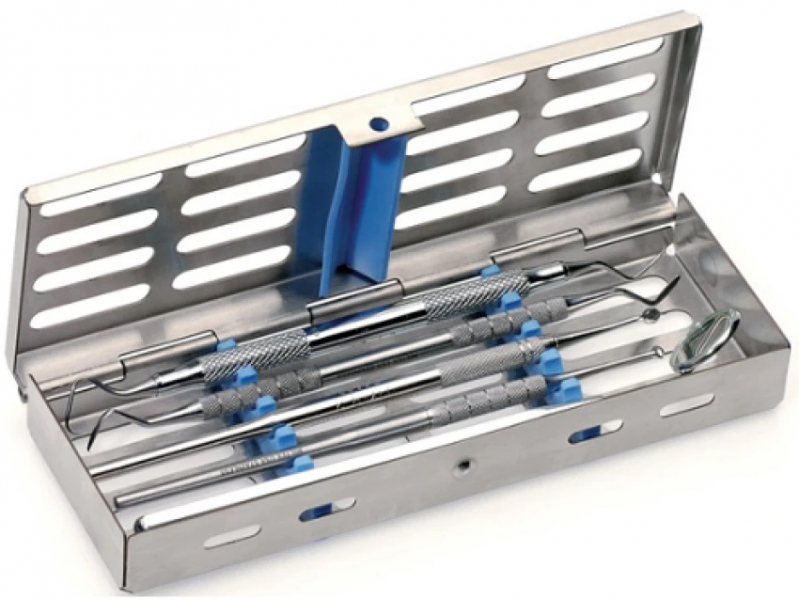 Кассета Nichrominox 18х6 для 5 стоматологических инструментов, 182063