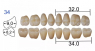 Планка жевательных верхних зубов HUGE Kaili 34MU (8 шт)