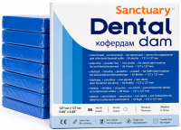 Коффердам латексний Sanctuary Dental Dam 127х127 мм, 52 шт (дитячий, блакитний, без запаху)
