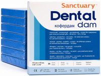 Коффердам латексний Sanctuary Dental Dam 152х152 мм, 36 шт (дорослий, блакитний, без запаху)