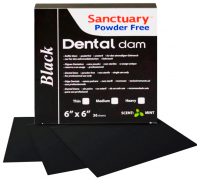 Коффердам латексный Sanctuary Dental Dam 152х152 мм, 36 шт (черный, мятный)