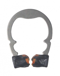 Кольцо-кламп никель-титановое Dentpark R5 1.0 с силиконовым покрытием контактной области для матриц типа M4, для моляров, среднее оранжевое (DMB0491)