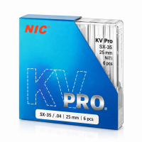 KV pro file .04, SX-35, 25 мм, ассорти (NIC) Машинные файлы, 6 шт