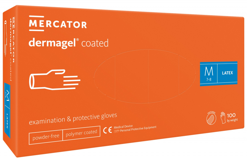 Латексні рукавички Mercator Medical Dermagel Coated, 50 пар