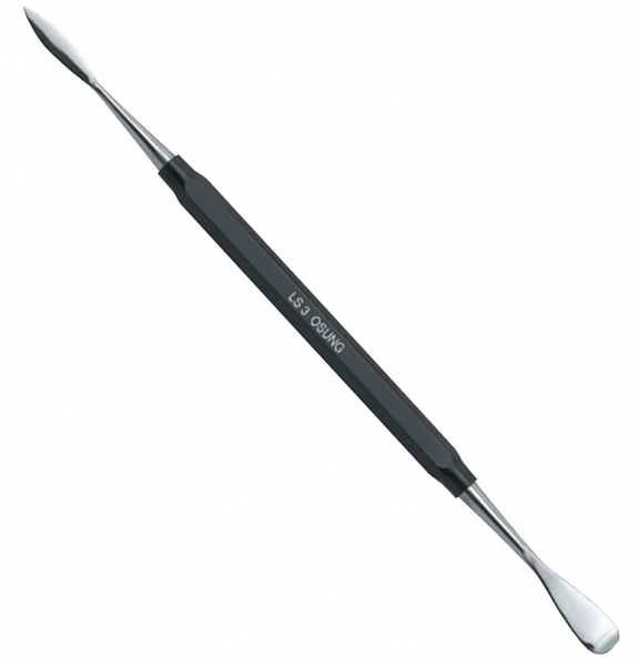 Шпатель Osung L-LS3 (для воску, двосторонній, алюмінієва ручка)