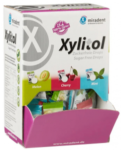 Леденцы с ксилитолом Miradent Xylitol Drops, в картонном боксе (100 шт)
