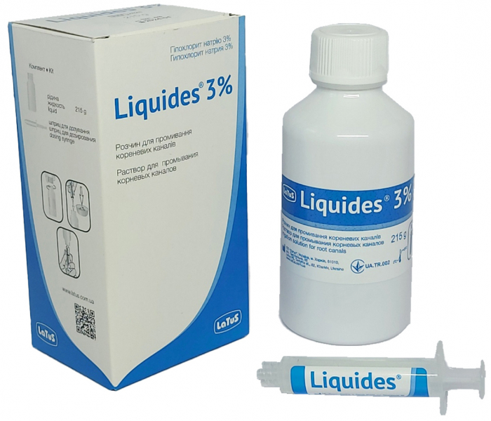 Ликвидез, 3% (Liquides, Latus) Раствор для промывания корневых каналов, 215 мл (REF 2826)