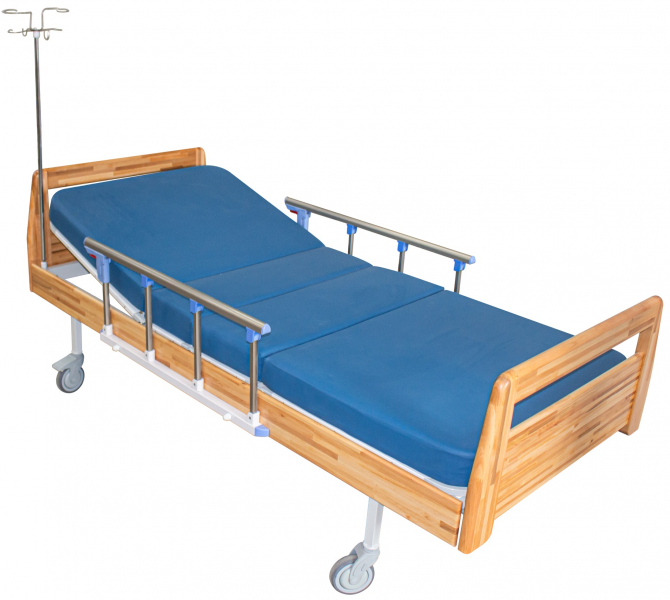 Кровать функциональная электрифицированная ЛФ-17 (с деревянными изголовьями полная комплектация)
