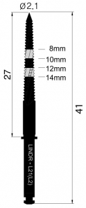 Фреза хірургічна Osung Lindeman, LINDR-L21, d – 2,1 мм, L – 27 мм